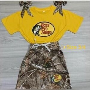 Custom made bass pro skirt set kids size 3/4